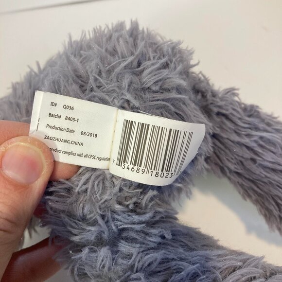 Kellytoy Gray Sloth Plush Stuffed Animal Rattle Toy 11" Baby Soft 2018 - Picture 6 of 9